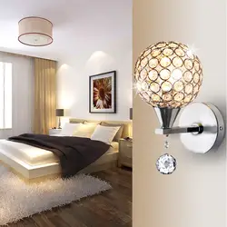 Роскошные хрустальные бра гостиная коридор стены лампа прикроватная круглый сладкий Декор для спальни лампы и фонари