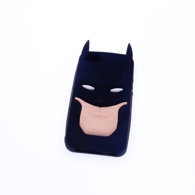 

Cool Fashion Cartoon Cute 3D Superman Batman Black Mask Design Style Soft Rubber Silicone Cover Phone Case for iPhone 5 5S 5G