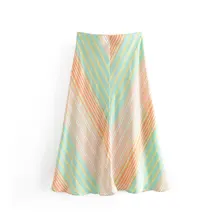 Пользуются большим спросом; WF40-1173 в европейском и американском стиле, модный, Шелковый, сатиновый полосатый мини-юбка для девочек