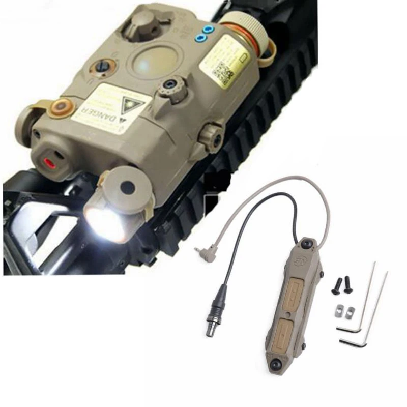Tactical Airsoft LA PEQ15 Red Dot Flashlight PEQ Laser with Remote Switch Pressure Light Double Control | Спорт и развлечения