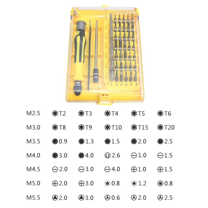 Набор Магнитных отверток 45 в 1 Набор прецизионных отверток с пинцетом