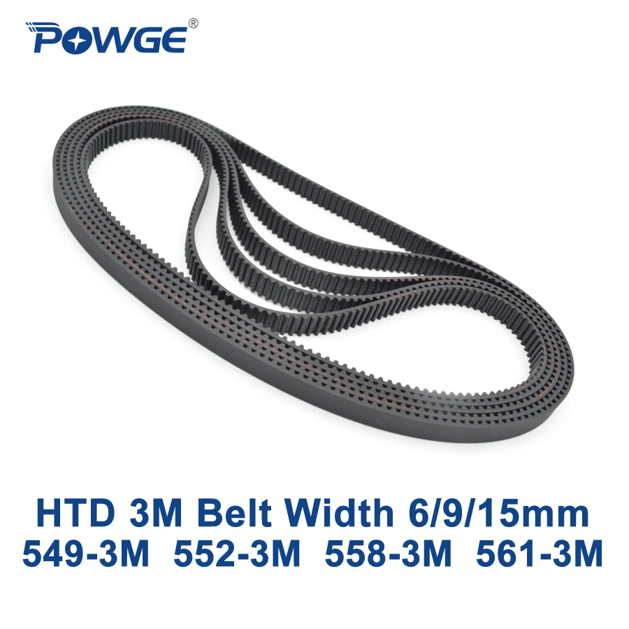 Ремень ГРМ POWGE HTD 3M C = 549 552 558 561 ширина 6/9/15 мм зубья 183 184 186 HTD3M синхронный 187-3M 549-3M 552-3M