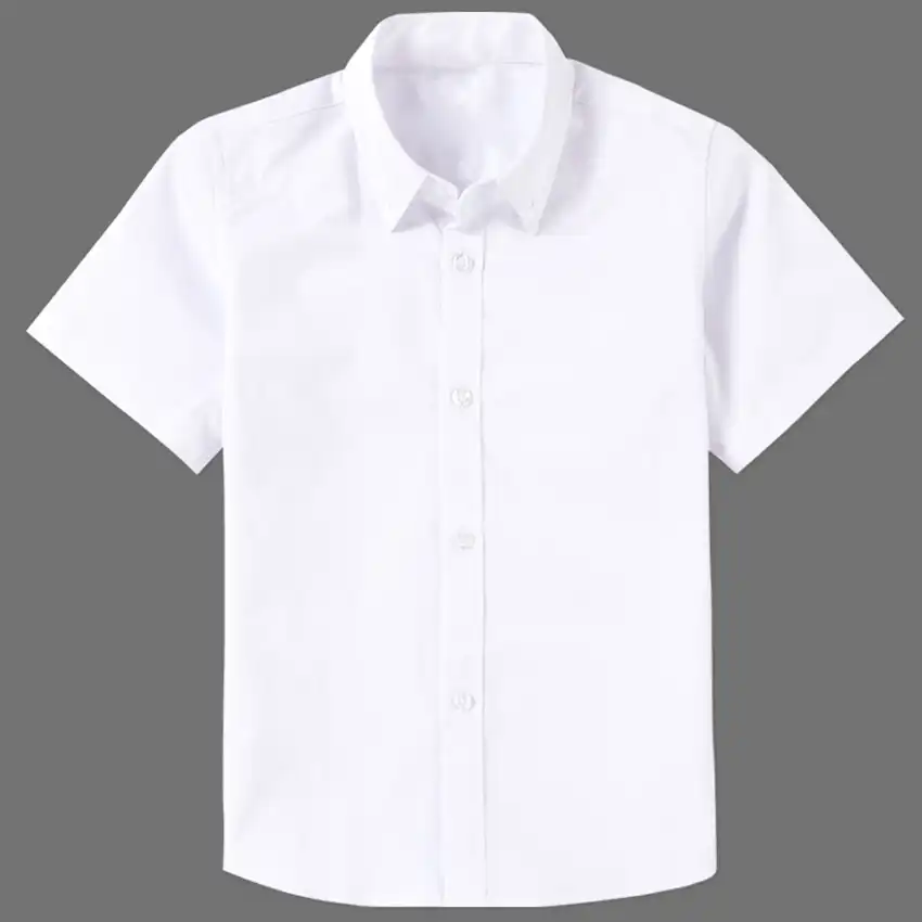 camisas blancas para niños manga corta