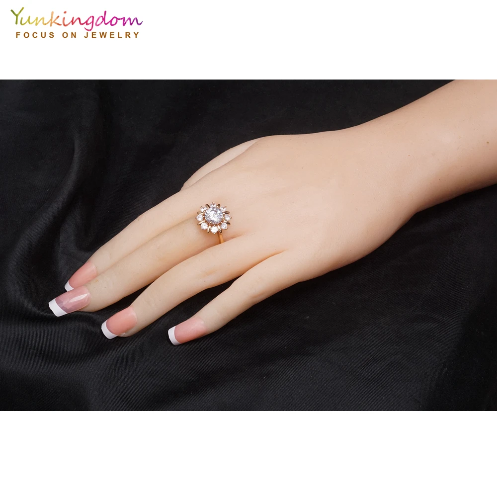 Yunkingdom 2 цвета кольцо с кристаллами высокое качество модная Цветочная бижутерия для женщин