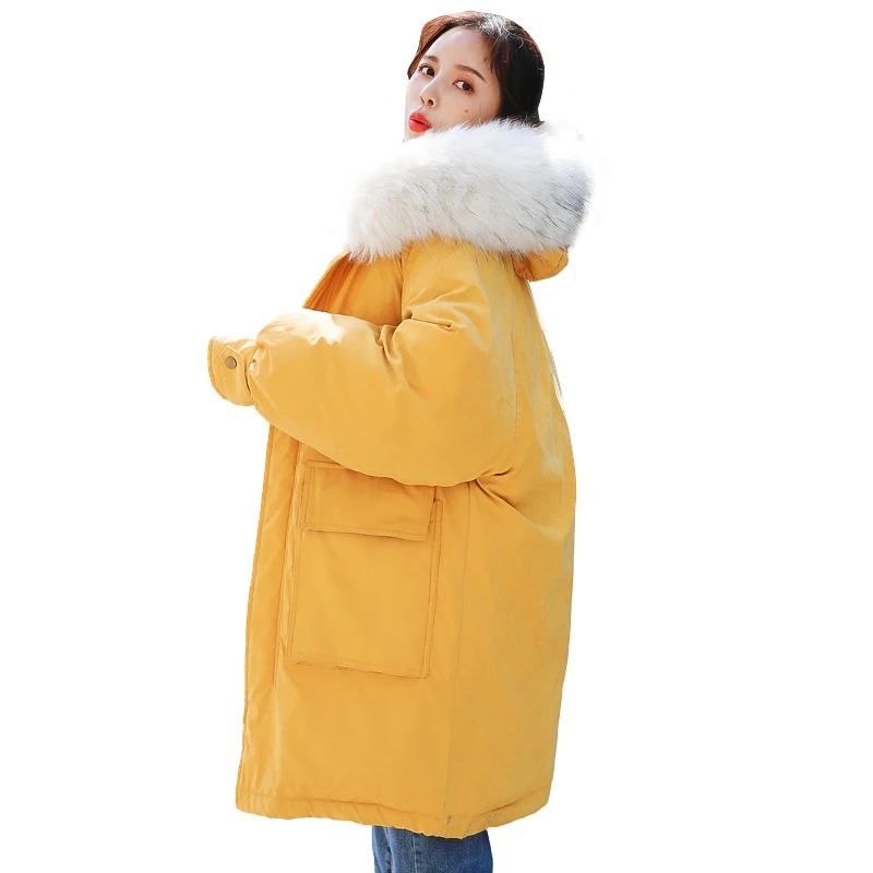 

2018 Winter Down cotton Jacket Women Long Coat Warm Parkas Thick Female Warm Clothes fur collar High Quality