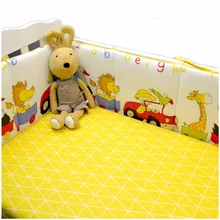 5 шт./компл., дизайн, Комплект постельного белья для малышей, хлопковая детская кроватка с героями мультфильмов, комплект утолщенных и прямых кроваток, защитные борты, набор постельных принадлежностей для малышей