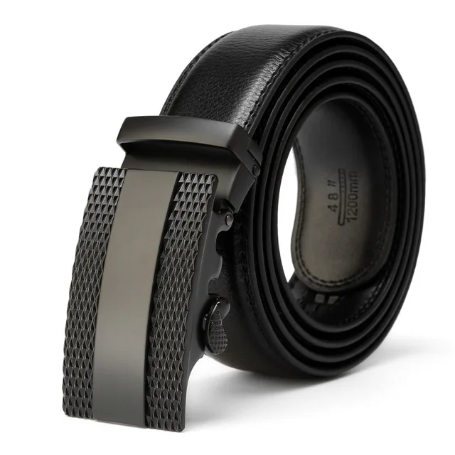 Бренд CETIRI, трендовые дизайнерские ремни для мужчин, скользящая Пряжка, трещотка, роскошный кожаный мужской ремень, автоматический поясной ремень ceinture homme - Цвет: G Black