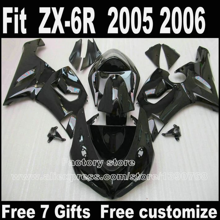 Подходит для Kawasaki ZX6R комплекты обтекателей 2005 2006 комплект пластиковых 05 06 детали