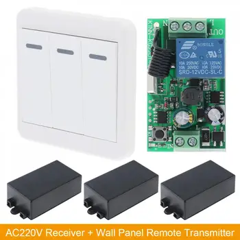 

Wireless Remote Control Switch Receiver Wall Panel Remote Transmitter for Lamp Switch and Electromechanical Device Control