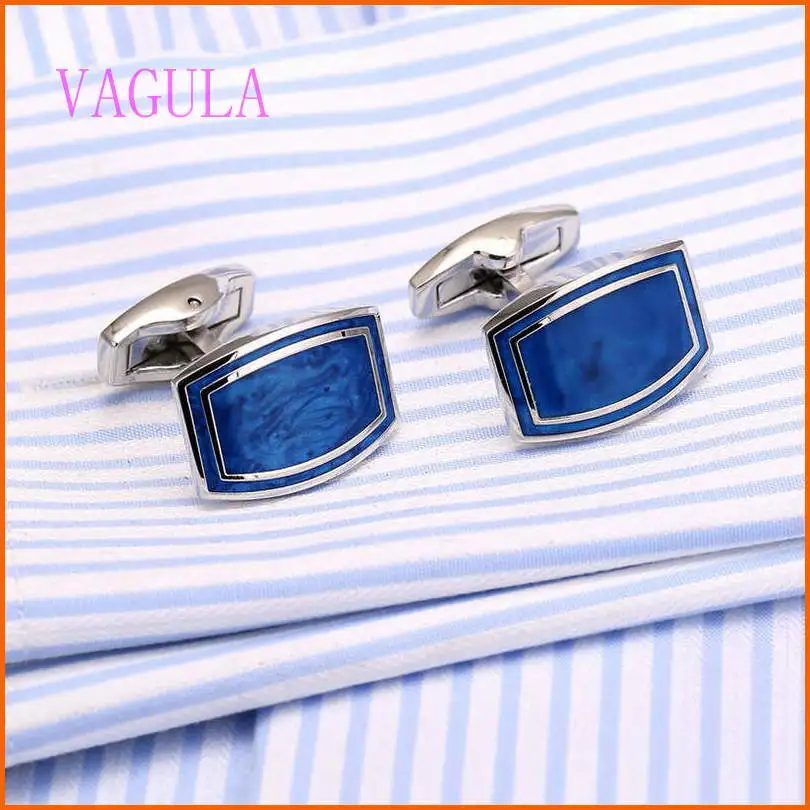 

Luxury Blue Enamel Cufflinks Cuff links Designer Men French Shirt Cufflinks Gemelos Wedding Cuffs Bouton Collar Studs V168