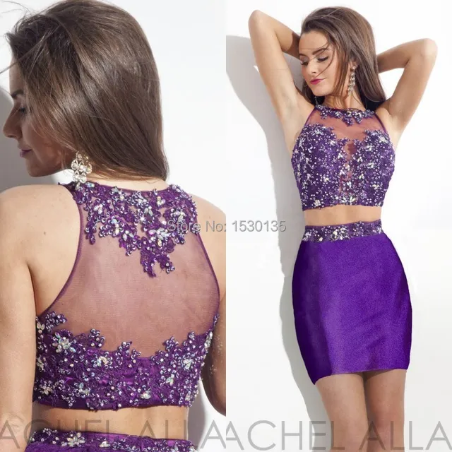 Purple Party Short Dresses