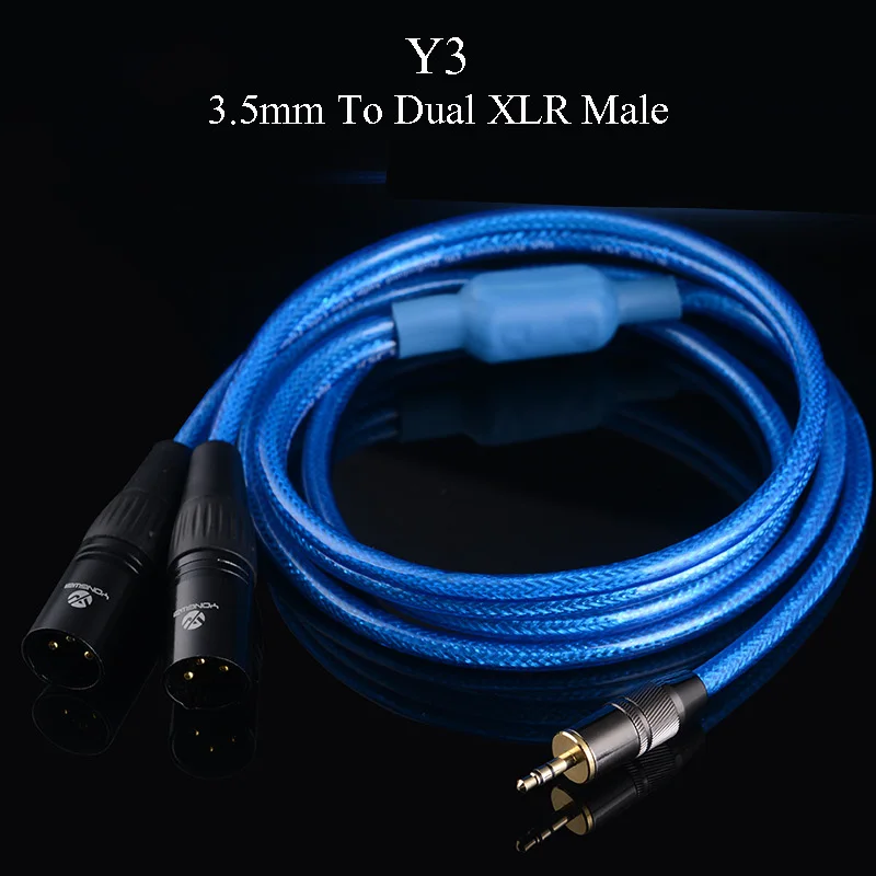 WinAqum Professional Gold Plated 3 5mm 1 8 inch Coaxial Audio Cable To Dual XLR Male
