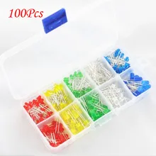 Ied 다이오드 발광 다이오드 보편적 인 100 pcs 3mm 5mm led 빛 모듬 된 장비 빨강 녹색 파란 노란 백색 diy leds 다이오드 세트(China)