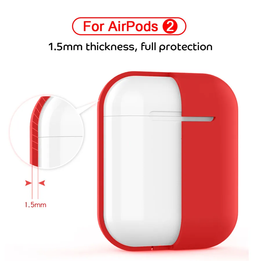 Силиконовый чехол для Apple AirPods 2 Bluetooth наушники беспроводные наушники Air Pods чехол s Тонкий чехол защитный чехол для AirPods