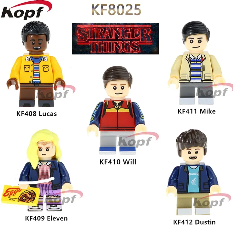 

20Pcs Building Blocks Super Heroes Dustin Lucas Will Eleven Mike Stranger Things Figures For Children Collection Toys KF8025