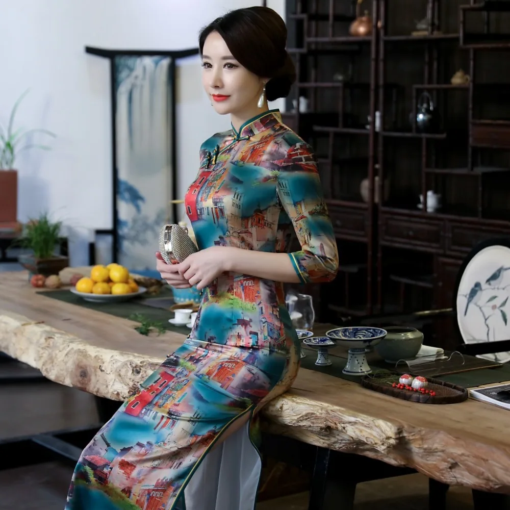 Buy High Fashion Mandarin Collar Silk Rayon Cheongsam