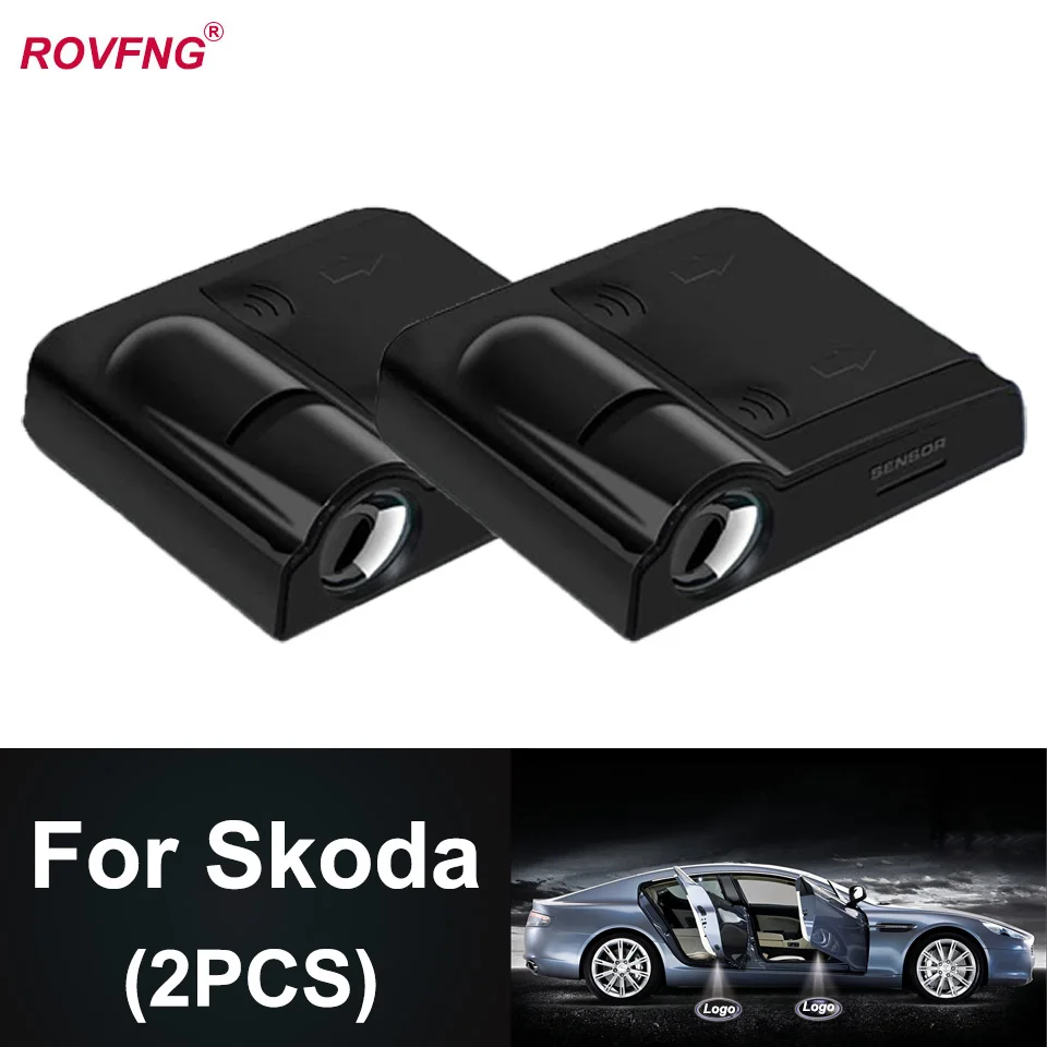 

ROVFNG Welcome light Decorative lamps Lights in the Car LED Door Light For Skoda Superb Fabia Octavia Favorit Felicia Praktik