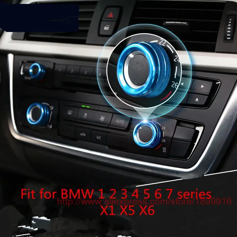 Air conditioning knob decoration sticker/air conditioning adornment circle fit for BMW 1 2 3 4 5 6 7 series X1 X5 X6