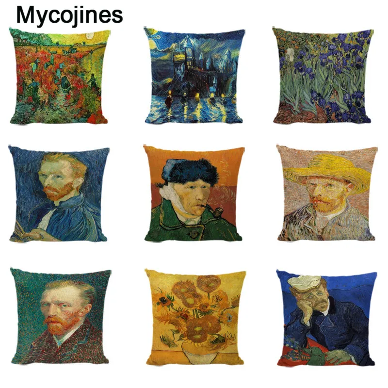 Van Gogh Painting Pillow Covers Decorative Pillow Cushion Cover Star