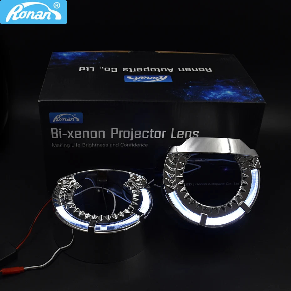 

Ronan 3.0 LED angel eyes masks shroud for Koito Q5 Hella Bi xenon projector lens polo car headlights mask Automobile cover