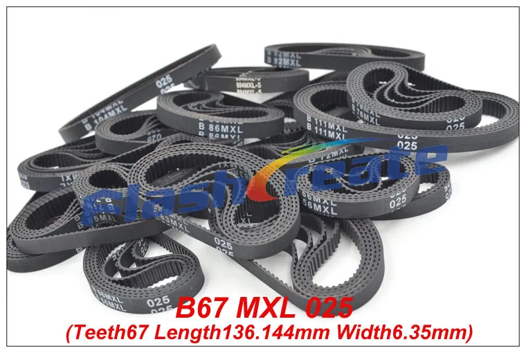 

10pcs B67 MXL Timing Belt Teeth 67 Length 136.144mm Width 6.35mm=025" MXL Rubber Closed-Loop Synchronous Belt Fit MXL Pulley