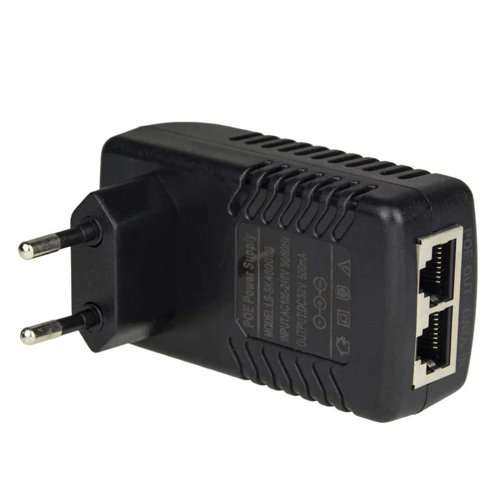 

PoE Power Supply Holdoor Surveillance CCTV Security 48V 0.5A POE Wall Plug POE Injector Ethernet Adapter IP Camera US EU Plug