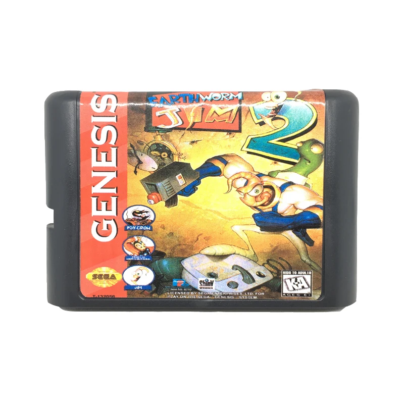 Земной червь Jim 2 для 16 бит игровой карточный картридж sega Mega Drive/Genesis system EUR/USA