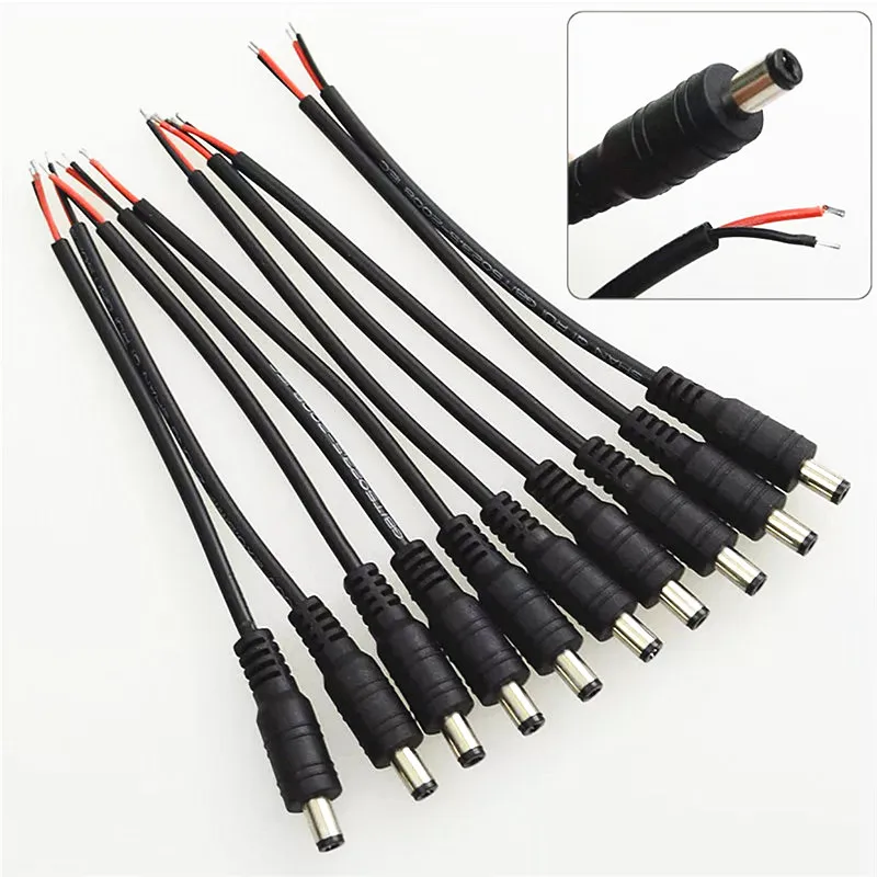 5 мм x 2 1 разъемы постоянного тока Удлинительный кабель питания 22AWG Женский штекер