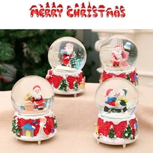 Рождественский подарок Снежная музыка мяч игрушка Рождественский подарок музыкальная шкатулка коробка ротационный Кристалл мяч детский подарок