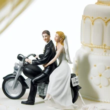 Свадебный торт Топпер Свадьба пара мотоцикл получить подальше пользовательские пара навсегда куклы для торта