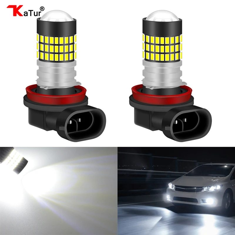 Katur 2 шт. H8 H11 светодиодные лампы для противотуманных фар 3014SMD 1200LM 6000K белые