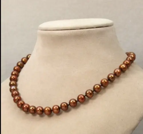 

HOT 003320 HUGE NATURAL 10-11MM SOUTH SEA chocolate PEARL NECKLACE