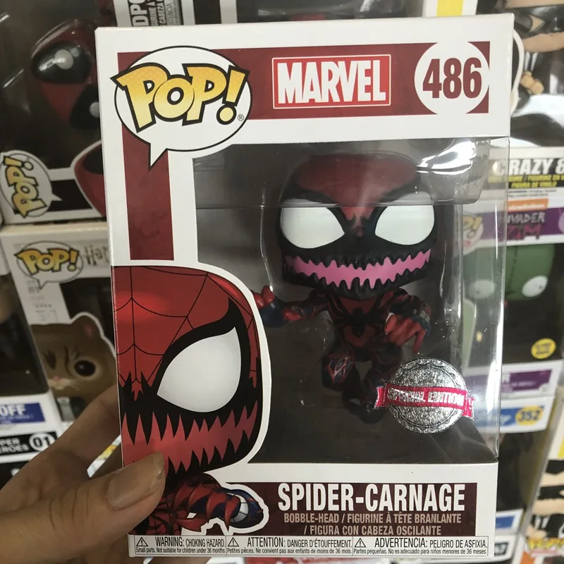 Эксклюзивный официальный Funko pop Marvel: Spiderman-Carnage Venom Виниловая фигурка Коллекционная модель игрушки с оригинальной коробкой