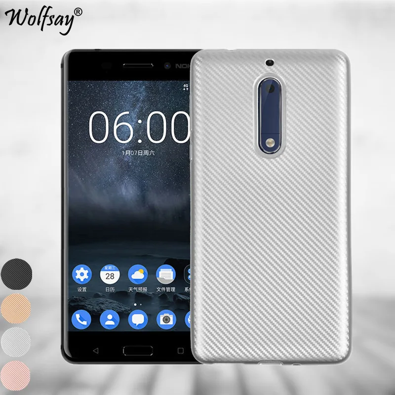 Чехол Wolfsay для Nokia 5 новый чехол из углеродного волокна с текстурой мягкий ТПУ Nokia5