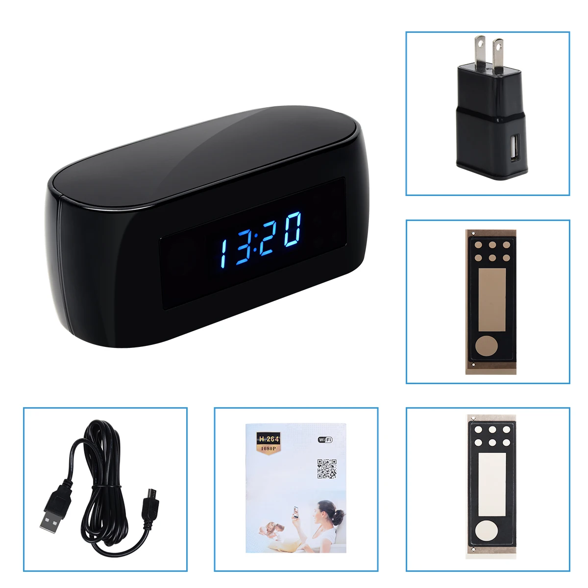 

1080 HD Mini Camera Clock Digital Clock Video Camera Camcorder Alarm IR Motion Detection Wifi Home Security Camera Night Vision