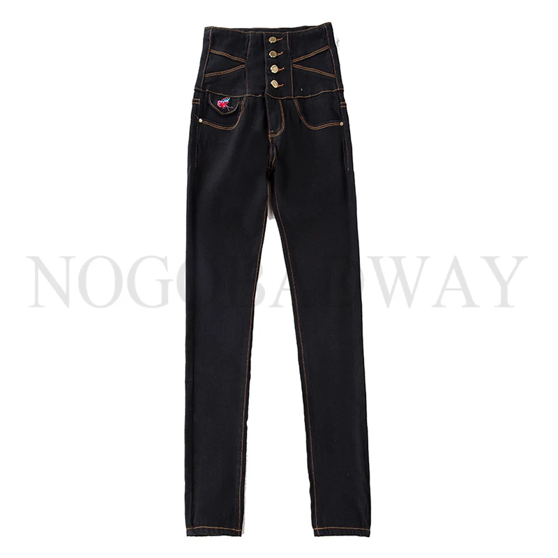 S 6XL, большие размеры, высокая талия, черные, белые джинсы, женские,, Осень-зима, узкие, джинсовые штаны, для женщин, на пуговицах