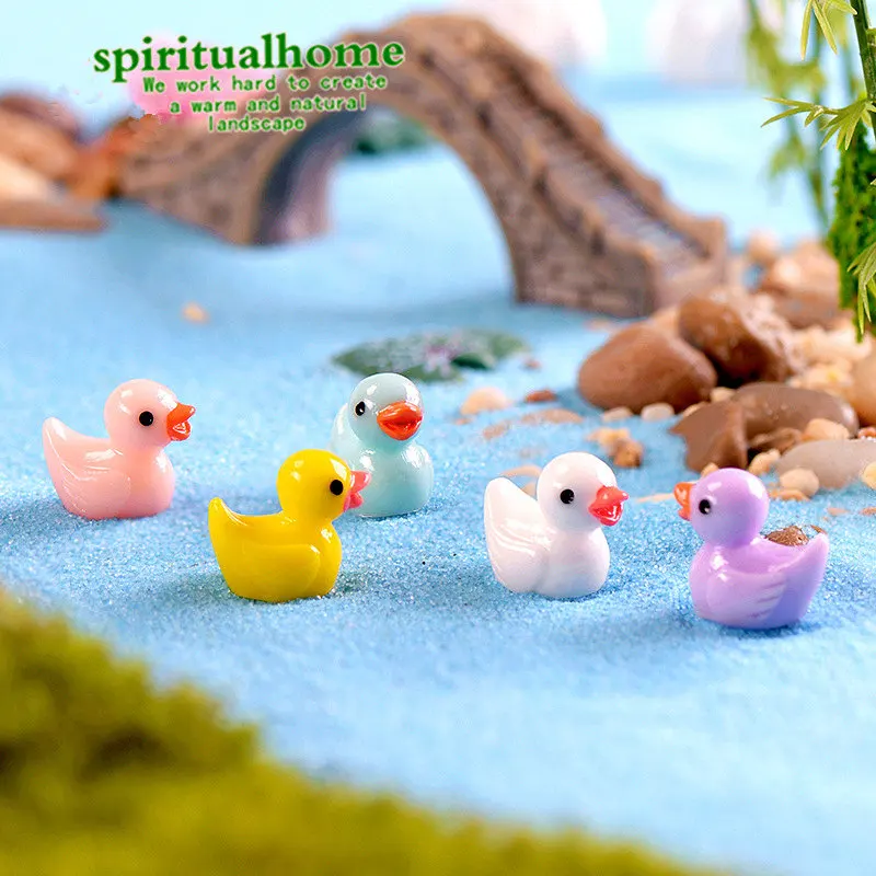 

XBJ035 cute resin 3D mini small yellow duck 4pcs/ 18*15*10mm Resin Crafts kawaii flatback cabochon decoration