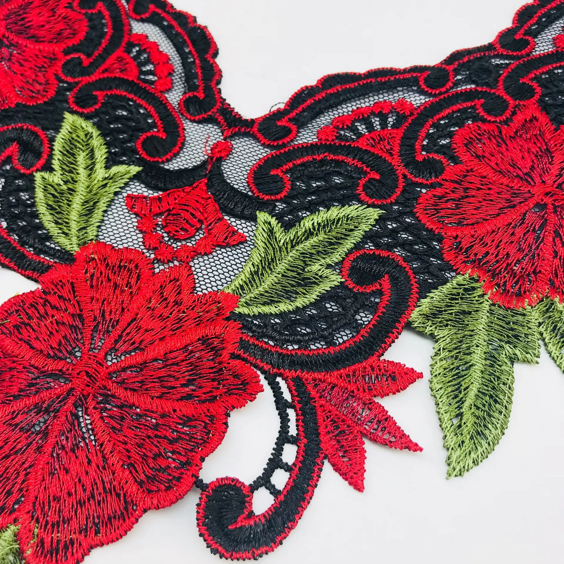 Godier модные мотивы шеи аппликация вышитые нашивки цветы кружевной ткани diy