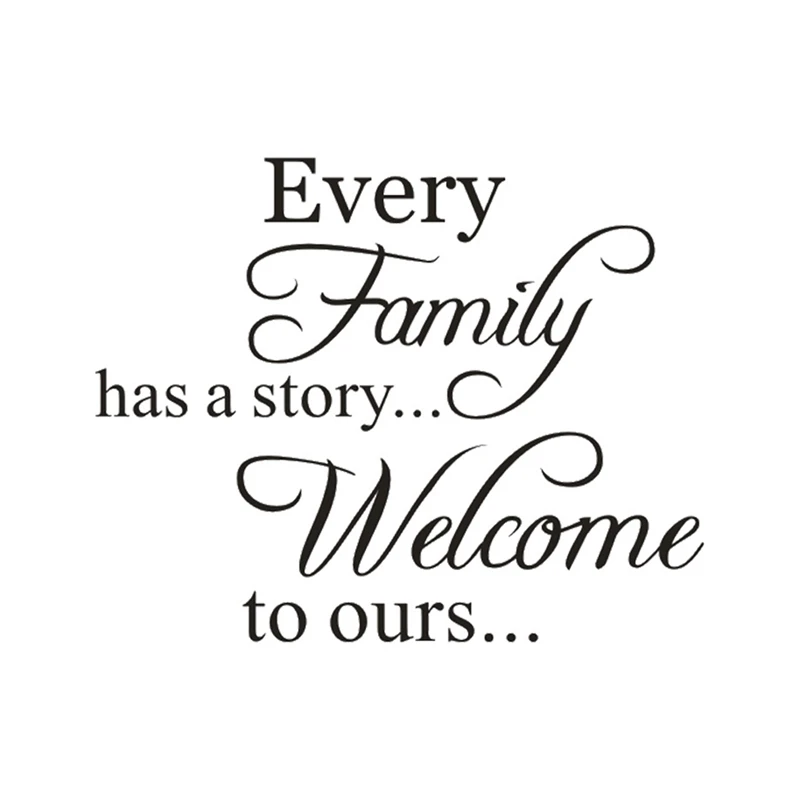 English Letters New Wall Stickers 'every Family Has A Story' Home Decor ...