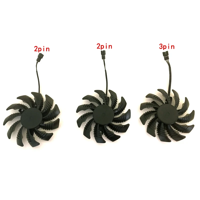 2pin 1pcs 3pin T128010SM PLD08010S12H кулер вентилятор для Gigabyte GV-N970WF3OC-4GD GTX970 видеокарта вентилятор охлаждения - Цвет лезвия: 2pin 1pcs