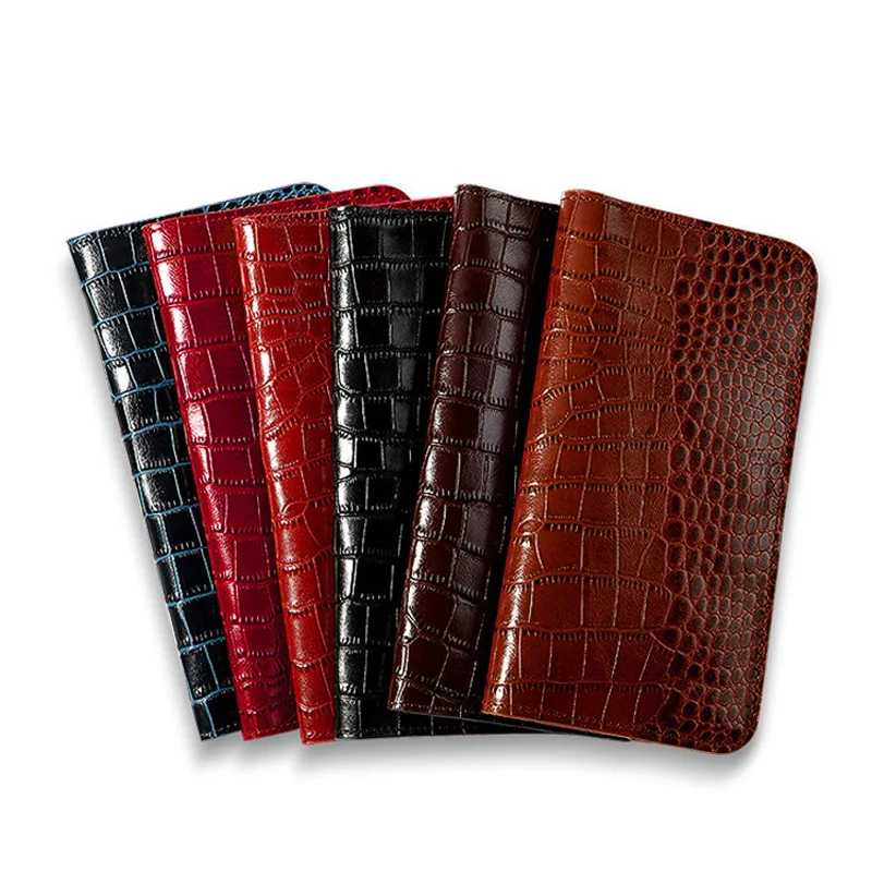 

Genuine Leather Flip Phone Case For Samsung Galaxy S6 S7 S8 S9 Plus case Crocodile Texture Wallet For Note 8 9 A5 A8 J5 J7 Bags