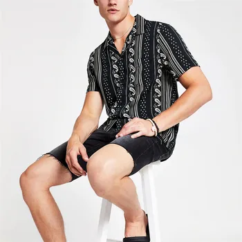 

Men's Shirts Summer Fashion Casual Lapel Print Short Sleeve Breathable Hawaiian Male Shirt Men Top Blouse Brand Clothing