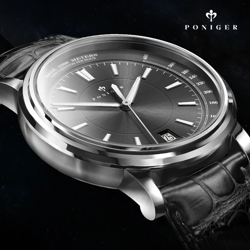 

Switzerland PONIGER Luxury Brand Men's Watch Japan NH35A SII Automatic Mechanical Watches Men Sapphire Waterproof Clock P517-3