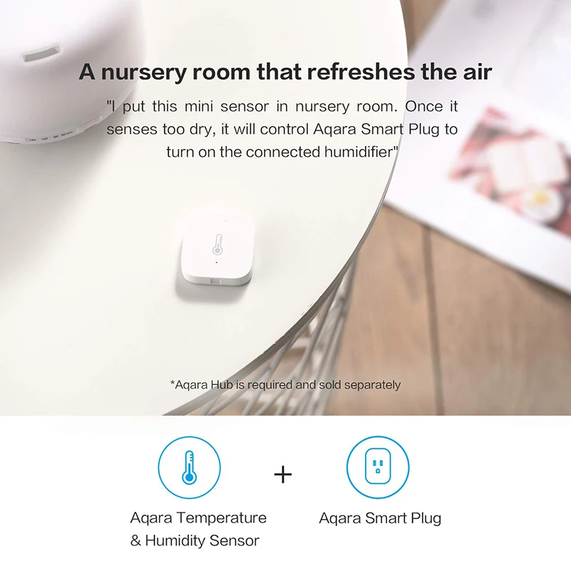 Aqara Zigbee Hygrometer Temperature and Humidity Sensor Thermometer Smart Home Remote Monitor Homekit Work for Xiaomi Mijia APP