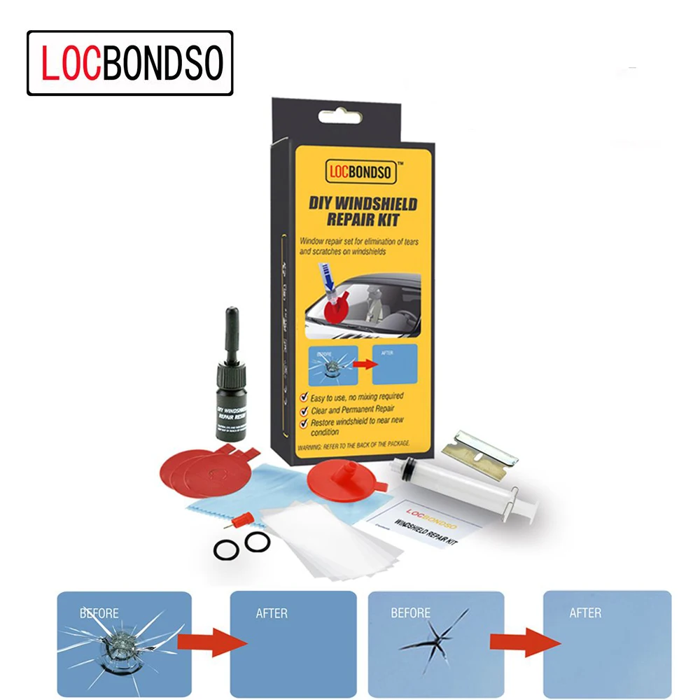 LocBonds DIY Windshield Repair Kit Window Repair Polishing Windscreen