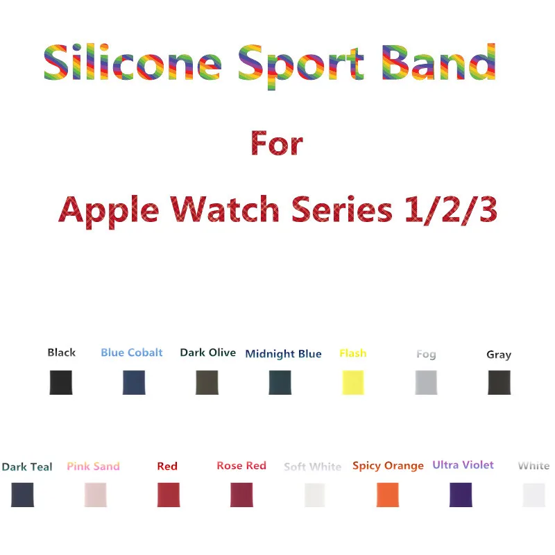 Maibosi-силиконовый сменный спортивный ремешок для 38/мм 42 мм Apple Watch Series1/2/3/4 на