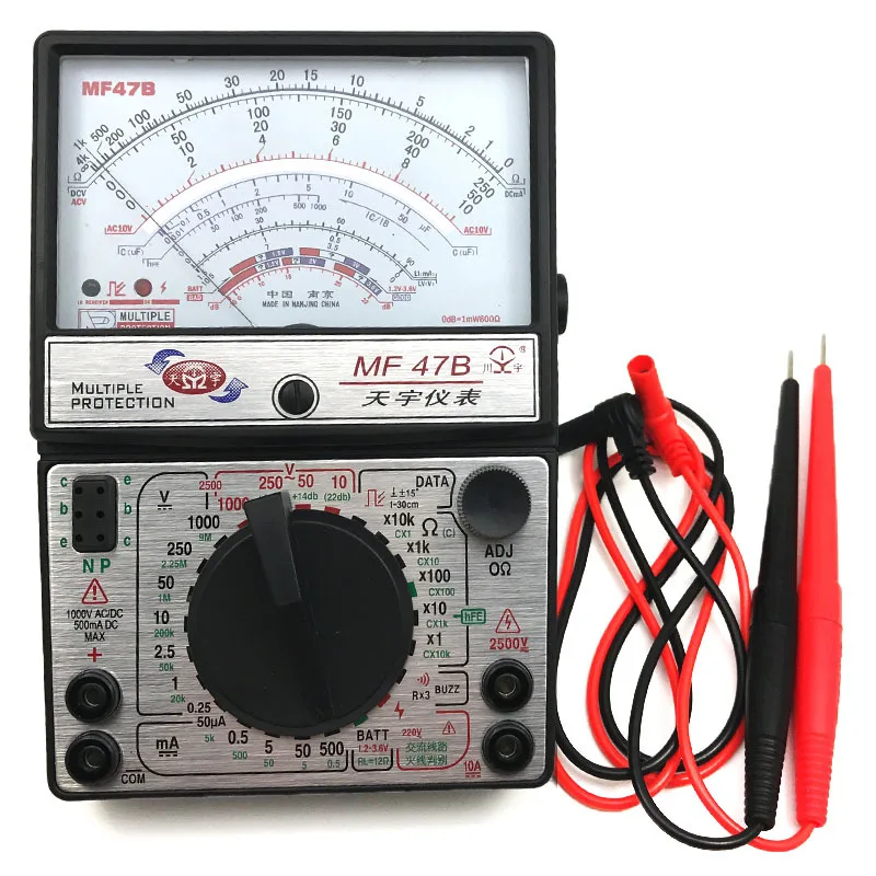 

MF47B Voltage Current Tester Resistance Analog Display Multimeter DC/AC