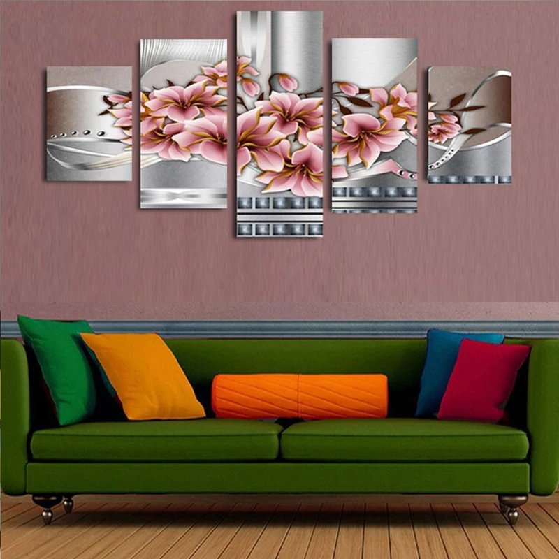 Buy 5 Piece Canvas Art Magnolia Flower Modern Home
