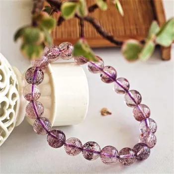 

9mm Natural Colorful Super 7 Melody Stone Genuine Crystal Bracelets Round Bead Stretch For Women Female Gift Bracelets AAAAA