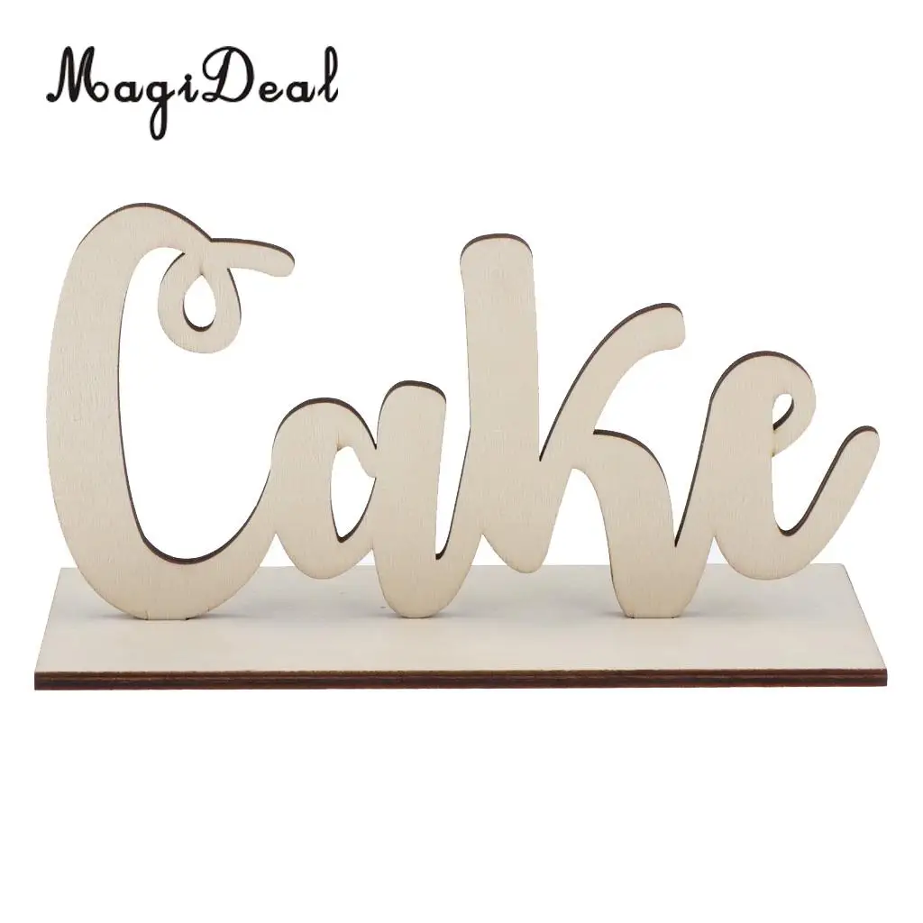 MagiDeal Shabby Chic Freestanding Wooden Cake Table Sign Wedding Birthday Reception Party Decor